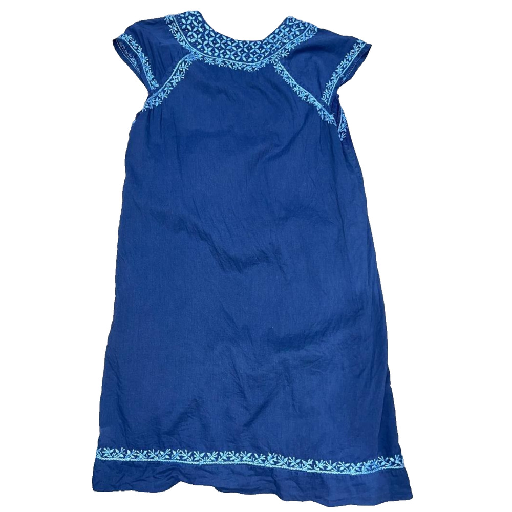 Roller Rabbit Floral Y2K preppy Embroidered Dress Blue Small A005501 - Picture 10 of 10